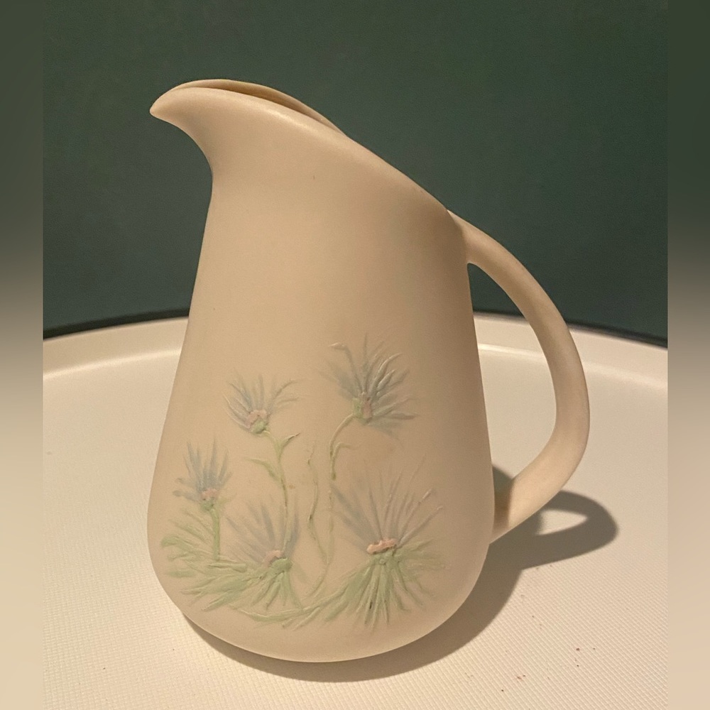 Vintage 1960 hand painted matte small pitcher / creamer